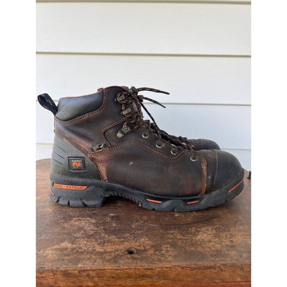 Timberland PRO Mens 6" Steel Toe Waterproof Work Boots 52562 Size 12W Leather Ru - Picture 2 of 7